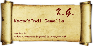 Kacsándi Gemella névjegykártya
